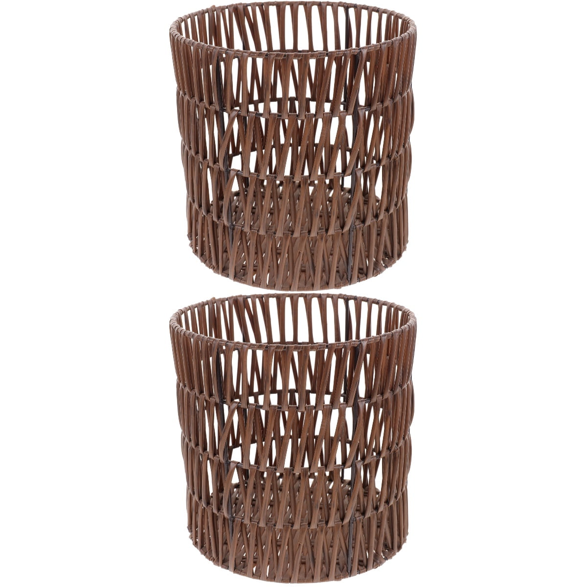 CRILSTYLEO Small Woven Baskets Brown for Snacks and Cosmetics Storage 2Pcs