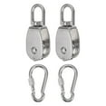 thumbnail image 1 of Set of 2 M25 Single Pulley Block with Locking Spring Snap Hook, 304 Stainless Steel Pulley Wheel Loading 330lbs, 1 of 1