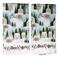 Set of 2 MAGICAL WINTERLAND VILLAGE Terry Kitchen Towels by Kay Dee