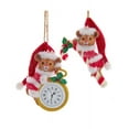 thumbnail image 1 of Set of 2 MICE WITH RED KNIT HAT Christmas Ornaments by Kurt Adler, 1 of 1