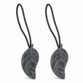 thumbnail image 1 of Set of 2 Magnetic Wooden Leaf Curtain Tiebacks - Gray/Black, 1 of 8