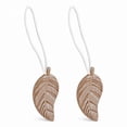 thumbnail image 1 of Set of 2 Magnetic Wooden Leaf Curtain Tiebacks - Natural, 1 of 8