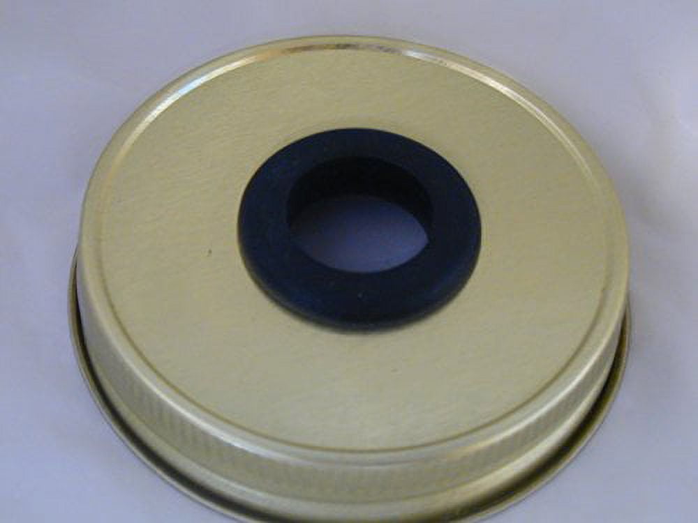 Set of (2) Mason Jar Taper Candle Holder Converter Gold Lid