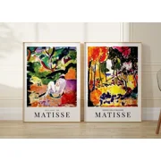 Set of 2 Matisse Posters, Colourful Popular Prints, Modern Decor, Gallery Art, Poster Only