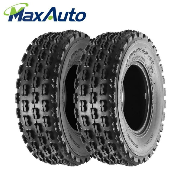 Set of 2 Maxauto 22x7-10 22-7-10 Front ATV Tires Quad Sport ATV UTV Tires 22x7x10 4-Ply Mud Sand Snow and Rock Tires Tubeless Knobby Sport Tires
