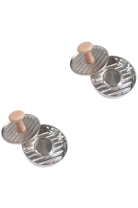 Set of 2 Meat Press Stainless Steel Burger Marker Pressing Mold Kitchen Supply Making
