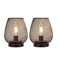 thumbnail image 1 of Set of 2 Medium Battery Powered Outdoor lantern, Cordless Metal Lamp with LED Edison Bulb (Bronze), 1 of 10