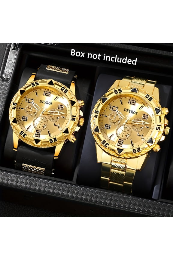 Set of 2 Men'S Quartz Watches | Made of Stainless Steel | Suitable for Casual And Business Wear | Includes a Silicone