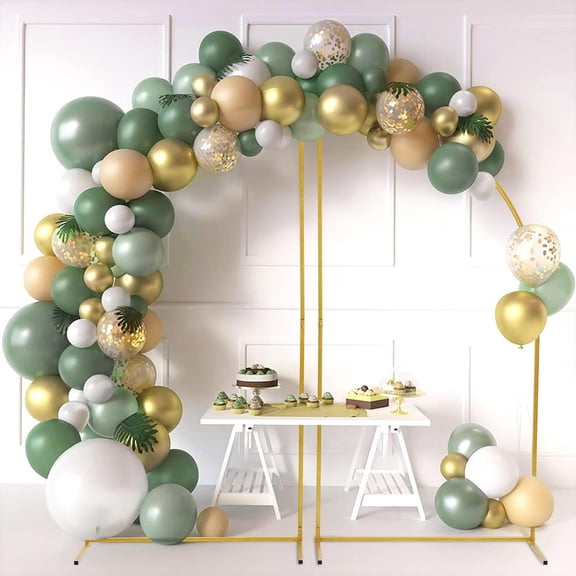 Set of 2 Metal Arch Backdrop Stand,Arched Frame for Wedding Ceremony Birthday Party Photo Booth Background Decoration,5.9Ft H (Gold)