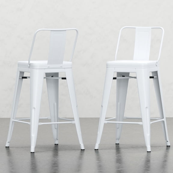 Set of 2 Metal Counter Stools / Suitable for High Top Tables / Flooring-Friendly Peg Legs