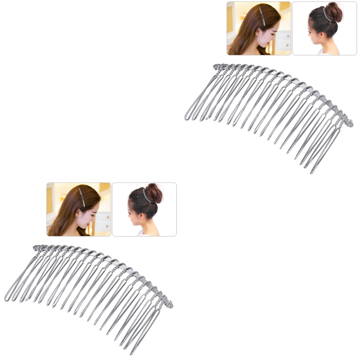 Set of 2 Metal Hair Comb for Veil Jewls Overear Headhones Combs Wedding
