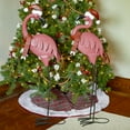 thumbnail image 1 of Set of 2 Metal Pink Flamingos with Christmas Hats and Scarves Decoration, 1 of 7