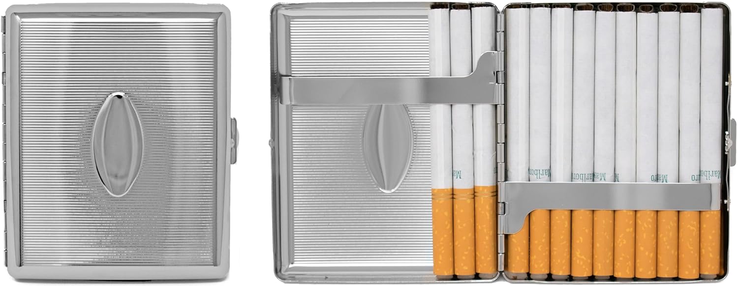 100s cigarette case Victorian Style Metal Holder for Regular, King and 100's Size Pocket Protective Security Wallet (ES100-AB, Antique Brass) : Health & Household Our crush Set of 2 Metal-Plated 100s