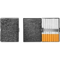 Set of 2 Metal-Plated 100s Ultra Compact Cigarette Case & Stash Box (Gunmetal Victorian)