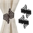 thumbnail image 1 of Set of 2 Metal Wings Curtain Tiebacks – Elegant and Durable Design – Black, 1 of 5