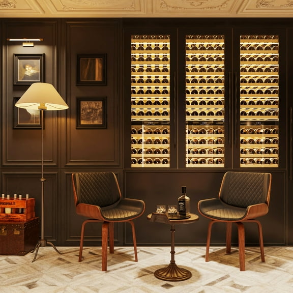 (Set of 2) Mid-Century Modern Dining Chair - 360° Swivel, PU Leather Upholstery, Ergonomic Design for Kitchen, Office & Dining Room