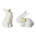 thumbnail image 1 of Set of 2 Mini Ceramic Rabbit Figurines, Porcelain Easter Bunny Decorations, Cute Tabletop Ornament for Home, Tea Ceremony Pet, and Gift, 1 of 7