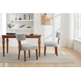 thumbnail image 1 of Set of 2 Modern Armless Dining Chairs in Linen Fabric with Curved Backrest and Solid Wooden Legs for Living Room，Gray, 1 of 17