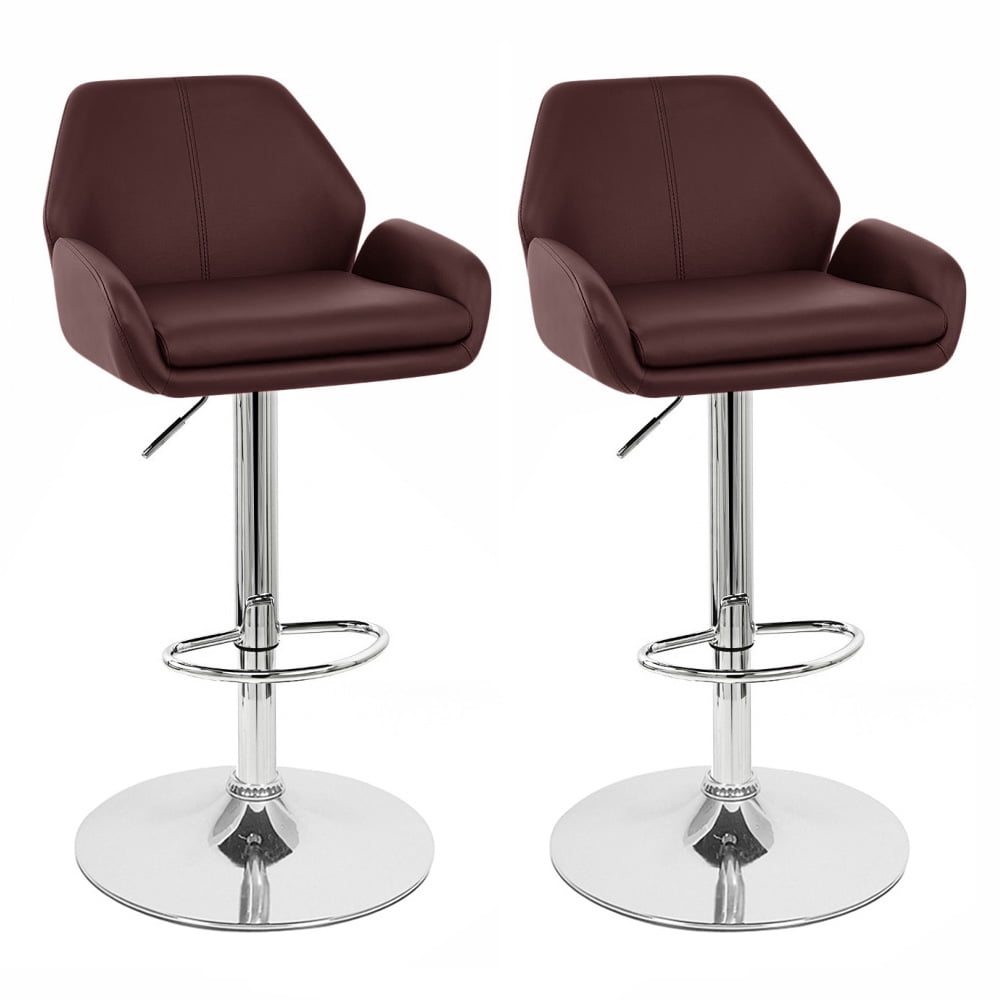 Set of 2 Modern Home Tesla "Leather" Contemporary Adjustable Height