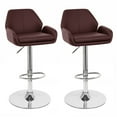 thumbnail image 1 of Set of 2 Modern Home Tesla "Leather" Contemporary Adjustable Height Counter/Bar Stool (Espresso), 1 of 6