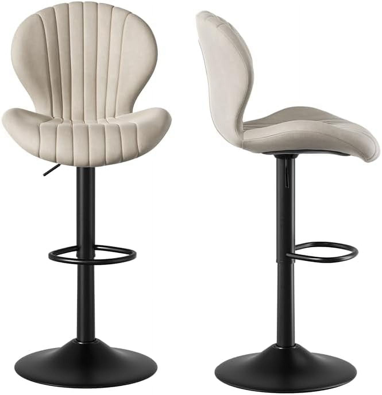 Set of 2 Modern Swivel Bar Stools - Counter Height with High Backrest ...
