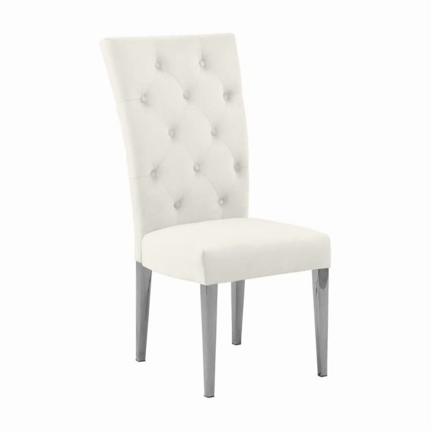 Set of 2 Modern Velvet Dining Chairs - Gold Metal Legs with Tufted ...