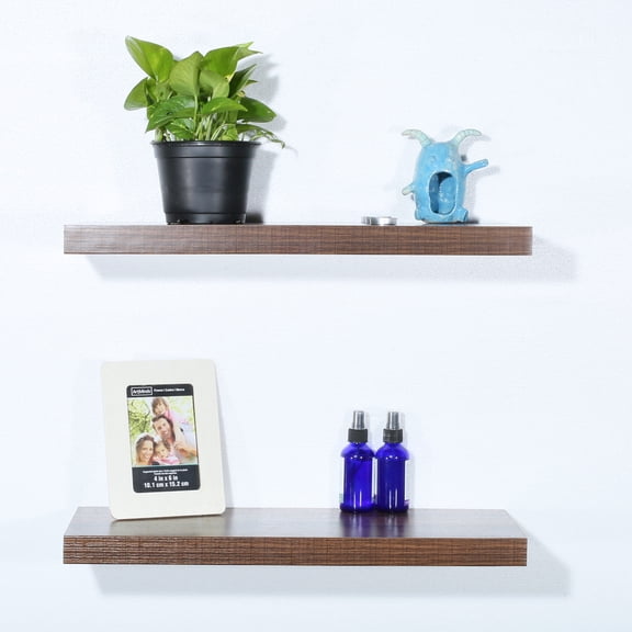 Set of 2 Modern and Contemporary Antigue walnut Floating Shelf -23.62*9.25*1.5 inches