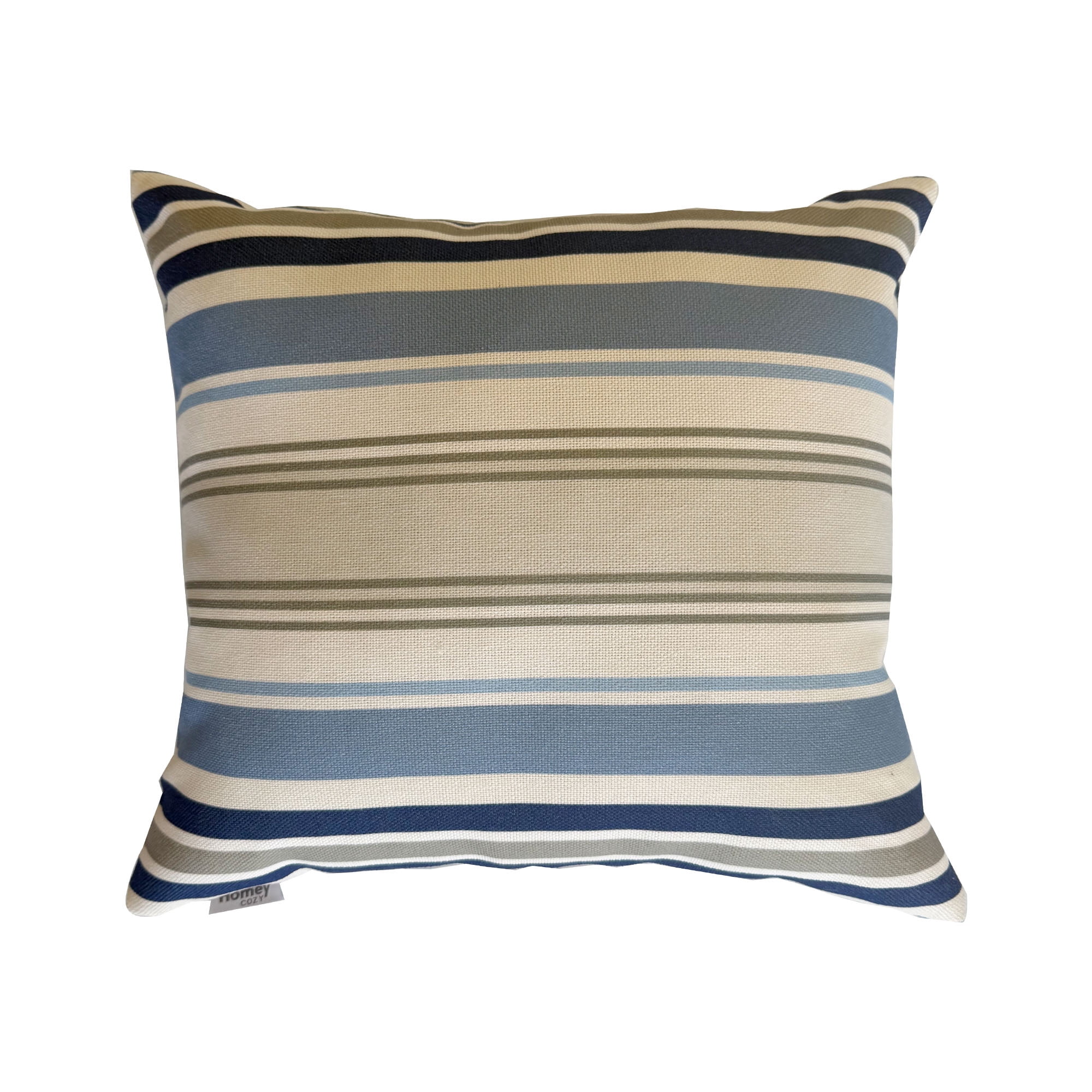 Set of 2 Multi-Color Outdoor Throw Pillows, Weatherproof Polyester Material, 18x18x4 Inch