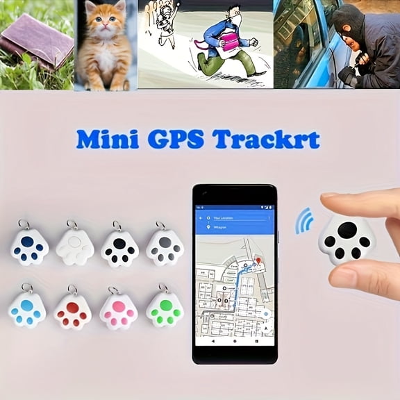 Set of 2 Assorted Smart Pet Trackers with Voice Recorder & Photo Capture - Paw-Shaped Low Power Location Finder for Dogs & Cats