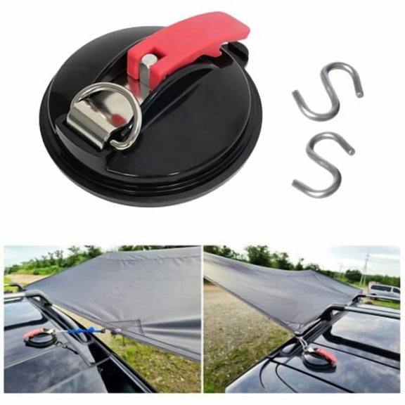 Set of 2 Multifunction Car Suction Cups Max.22KG for Awning Windshield Tarpaulin and Vehicle Cover