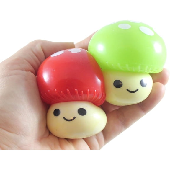 Set of 2 Mushroom Splat Ball - Water Filled Splat Stress Ball - Throw to Make it Splat and Watch it Come Back Shroom Fungus (2 Random Colors)