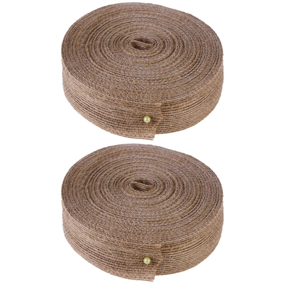 Set of 2 Natural Rope Jute Burlap Ribbon Bridal Bouquets Ribbons Webbing Twine