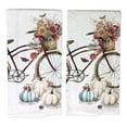 Set of 2 Nature's Splendor FALL BICYCLE Terry Kitchen Towels by Kay Dee