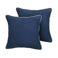 thumbnail image 1 of Set of 2 Navy Blue and Ivory Corded Decorative Square Pillows, 20", 1 of 1