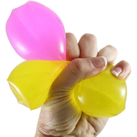 Set of 2 Neon Water Filled Tube Snake Stress Toy - Squishy Wiggler Sensory Fidget Ball - Trick Snake - Glows in Blacklight (Random Colors)