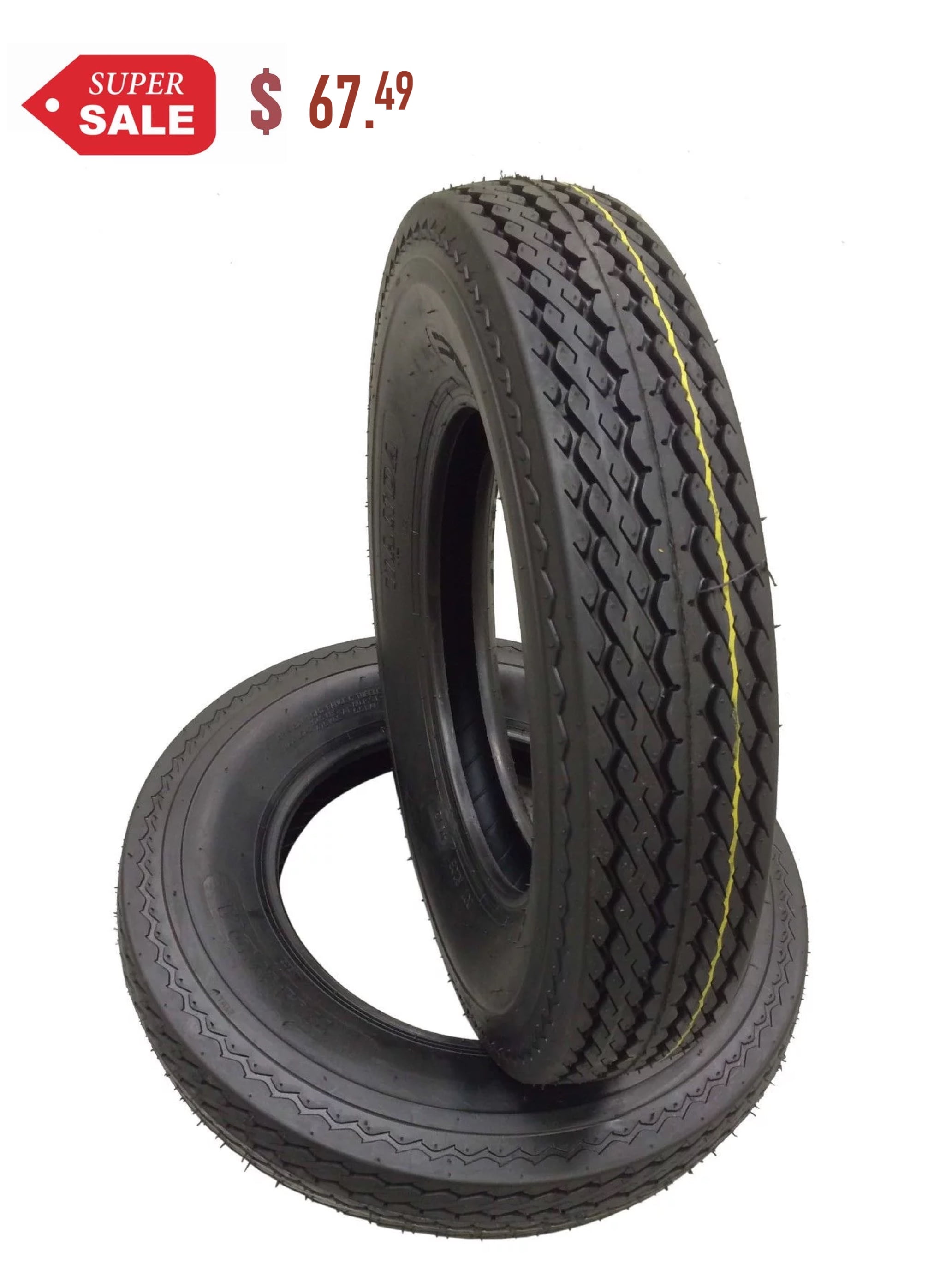 Set of 2 New Highway WANDA Boat Motorcycle Trailer Tires 4.8012 6pr