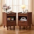 thumbnail image 1 of Set of 2 Nightstand with Fluted Drawers, Bedroom Bedside Table with Open Storage, Modern Living Room Small End Table, 1 of 11