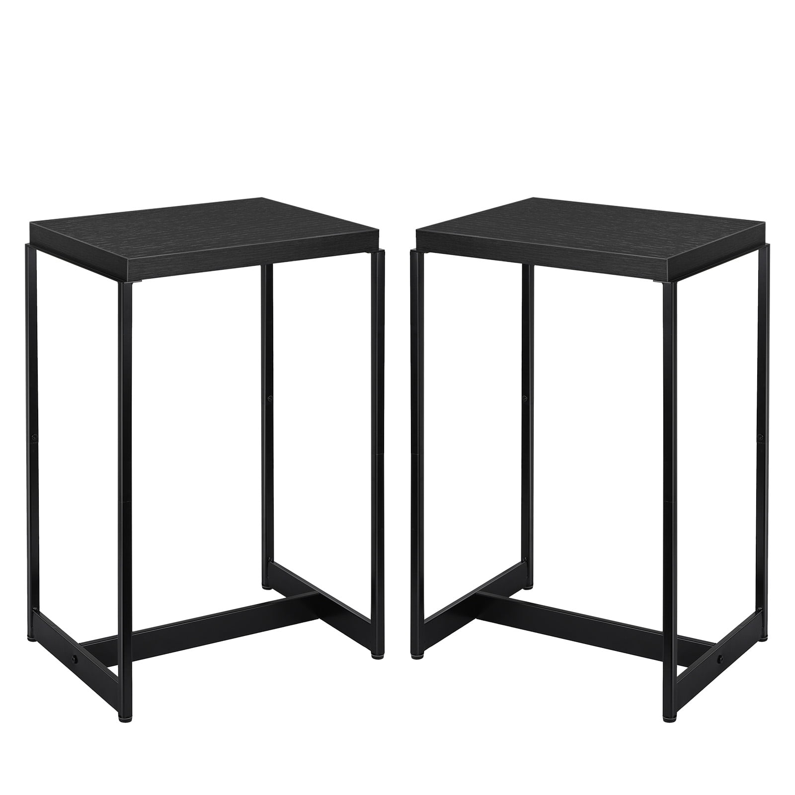 Oumilen Black Modern Bedroom Nightstands Set of 2 - Narrow Side Tables