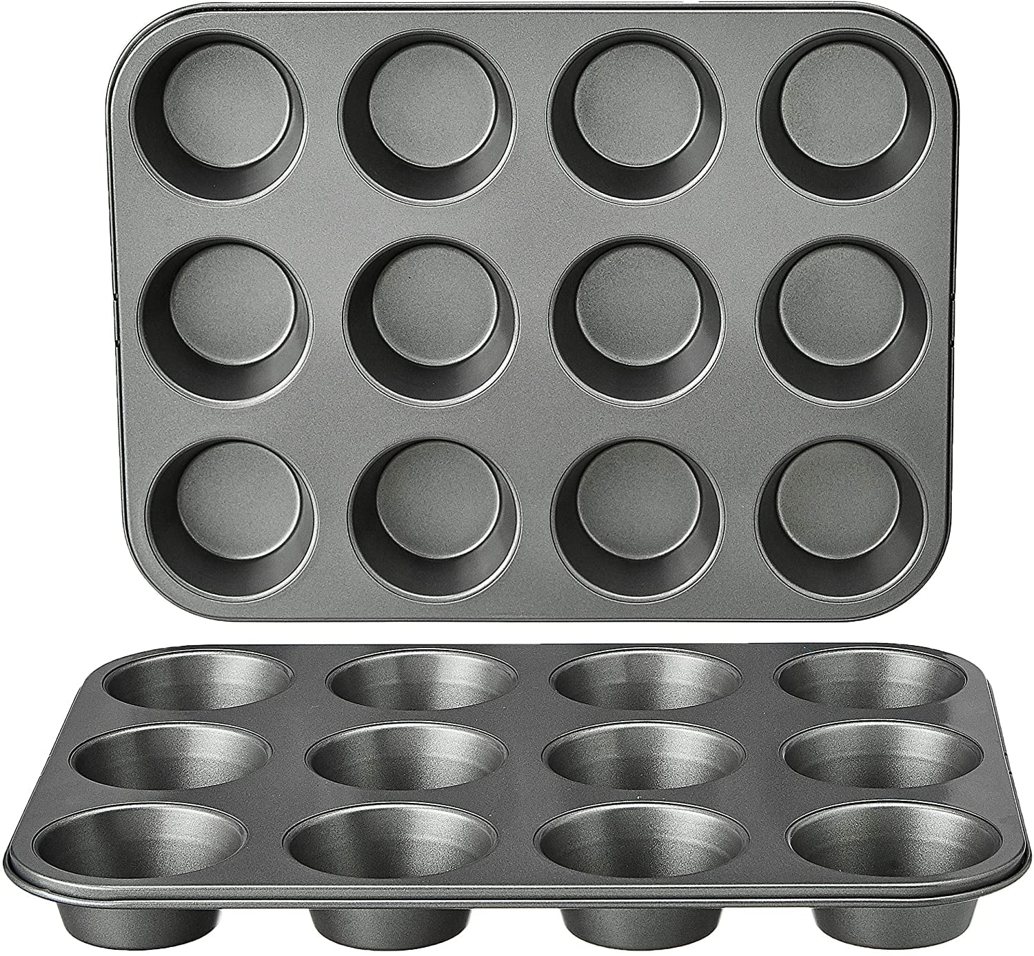 Set of 2 Non-Stick Carbon Steel Muffin Pans