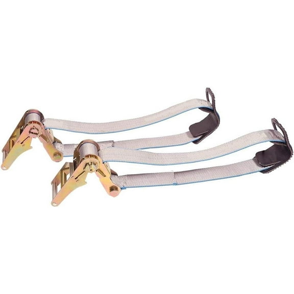 Set of 2 (One Pair), Secure Tow UL-364-R (x2), 3 Heavy Duty Underlift Tie-Down Straps and Long Handle Ratchets for Wrecker, Tow Truck, Under Reach