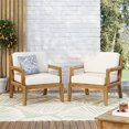 thumbnail image 1 of Set of 2, Outdoor Acacia Wood Patio Club Chair, Patio Furniture,Waterproof Thick Cushion Deep Seating for Porch, Garden, Backyard,, 1 of 9