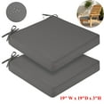 thumbnail image 1 of (Set of 2) Outdoor Chair Cushions for Patio Furniture, Waterproof 19" x 19" x 3" Square Patio Chair Seat Cushion with Non-Slip Ties & Handle, 1 of 9