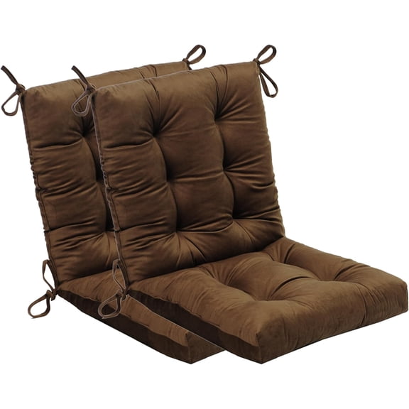 Set of 2 Outdoor Dining Chair Cushions, 37x18 inch, Water Repellent, Patio Seating Cushions, 37x18 inch, for Garden Patio Furniture (Coffee Brown)