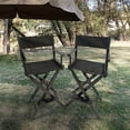 thumbnail image 1 of Set of 2 Outdoor Indoor Wooden Folding Chair, Portable Canvas Director Chair for Picnic Beach Camping Event Backyard Barbecue, Blace, 1 of 8