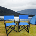 thumbnail image 1 of Set of 2 Outdoor Indoor Wooden Folding Chair, Portable Canvas Director Chair for Picnic Beach Camping Event Backyard Barbecue, Blue, 1 of 6