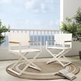 thumbnail image 1 of Set of 2 Outdoor Sling Mesh Chairs, Extra-Wide Foldable Directors Chairs Sets, Woodgrain Armrests, Outdoor, Apricot, 1 of 9