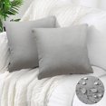 thumbnail image 1 of Set of 2 Outdoor Waterproof Throw Pillow Covers 18x18 Inch for Patio Tent Garden Balcony Farmhouse Sunbrella Outside Square Lumbar Pillow Case, Gray, 1 of 7
