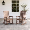 thumbnail image 1 of Set of 2 Oversized HDPE Outdoor Rocking Chairs, All-Weather Porch Rockers, Teak, 1 of 8