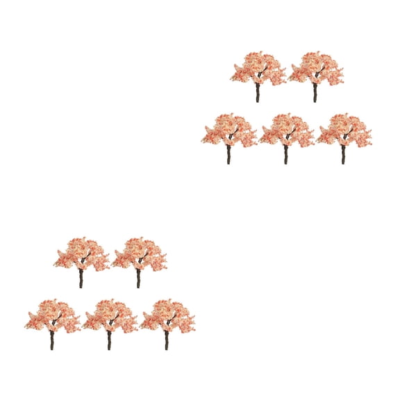 Set of 2 Artificial Flower Tree Moss Landscape Toy Trees Palm Decorations Plants Outdoor