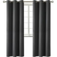 thumbnail image 1 of Set of 2 Panels K68 Charcoal Color Blackout Window Curtains 84" inches Length Panels with Grommets for Living Room , Closet, Bedroom Home Décor, 1 of 3